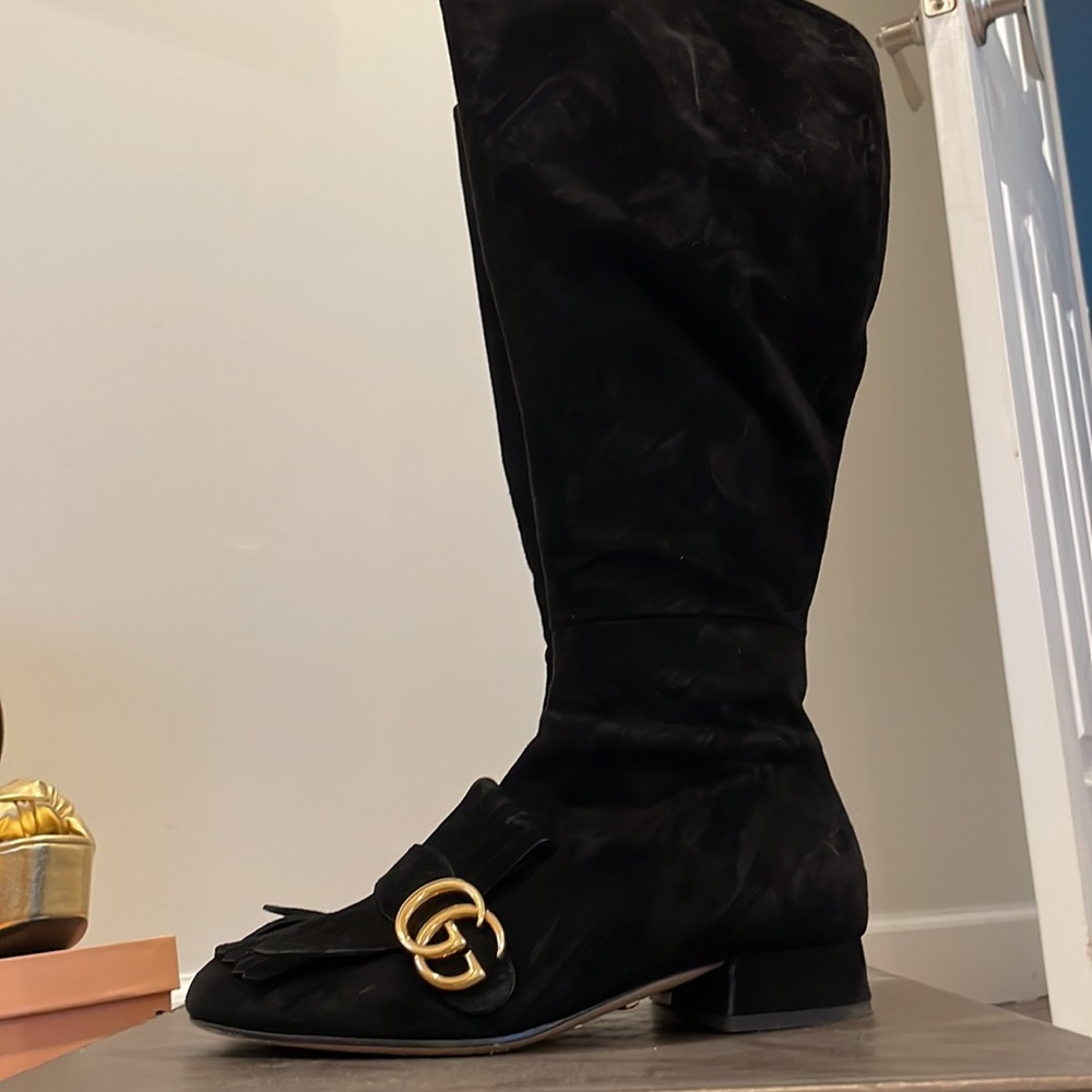 Gucci GG Marmont Black Suede Size 36.5